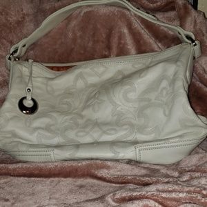 Donald J  Pliner White Leather Purse